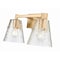 Z-Lite Analia Vanity, 2-Light, 16.5 In.W x 7.5 In.L x 9.25 In.H, Modern Gold/Clear Ribbed 1101-2V-MGLD - alternate 7